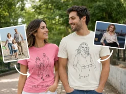 Premium T-shirt med line art