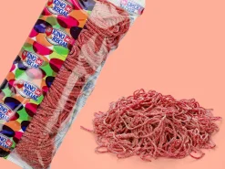 Spaghetti Jordbær Bland-selv slik i pose 1 kg