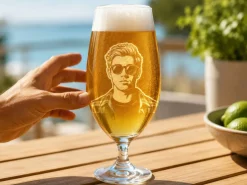 Spiegelau ølglas med gravering - Eget foto