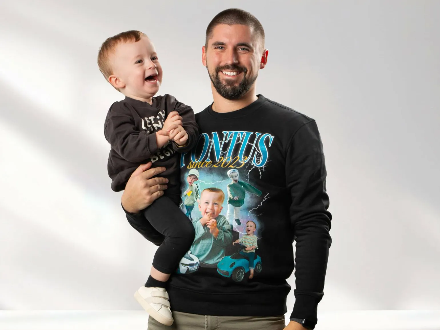 Sweatshirt med Fotocollage - 90'er Design