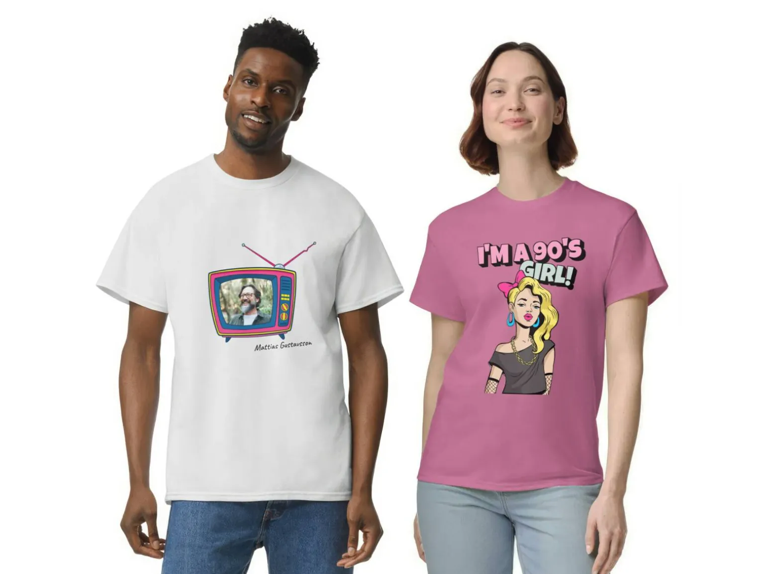 T-shirt med Eget Tryk - Retro Cartoon