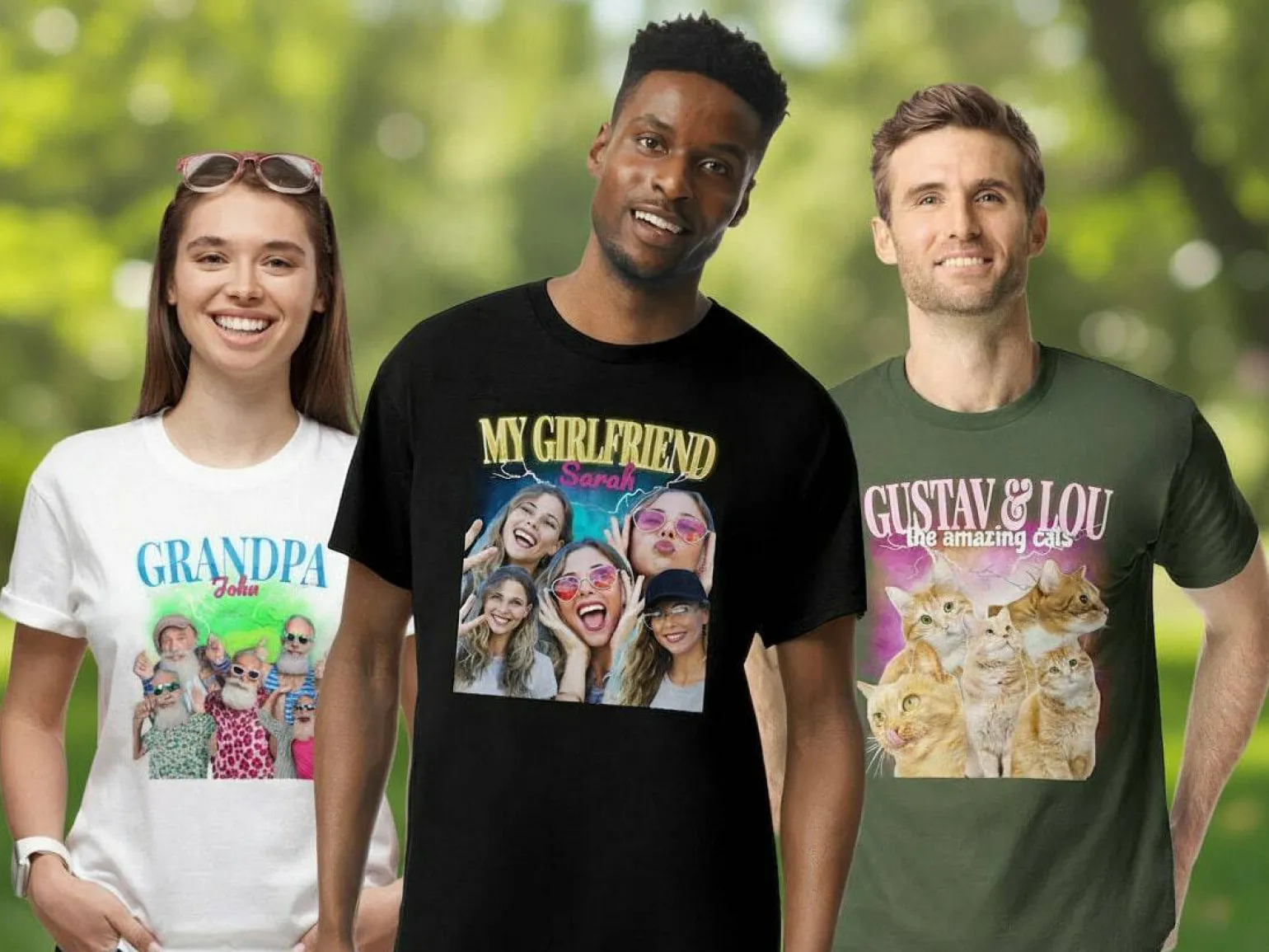 T-shirt med Fotocollage – 90s Design