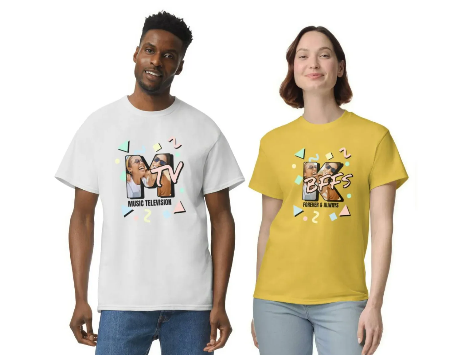 T-shirt med Fotocollage – 90s Design