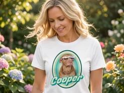 T-shirt med Foto - Retrodesign kæledyr