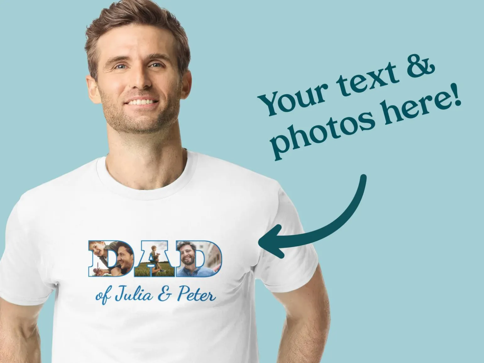T-shirt med Foto & Tekst - Dad