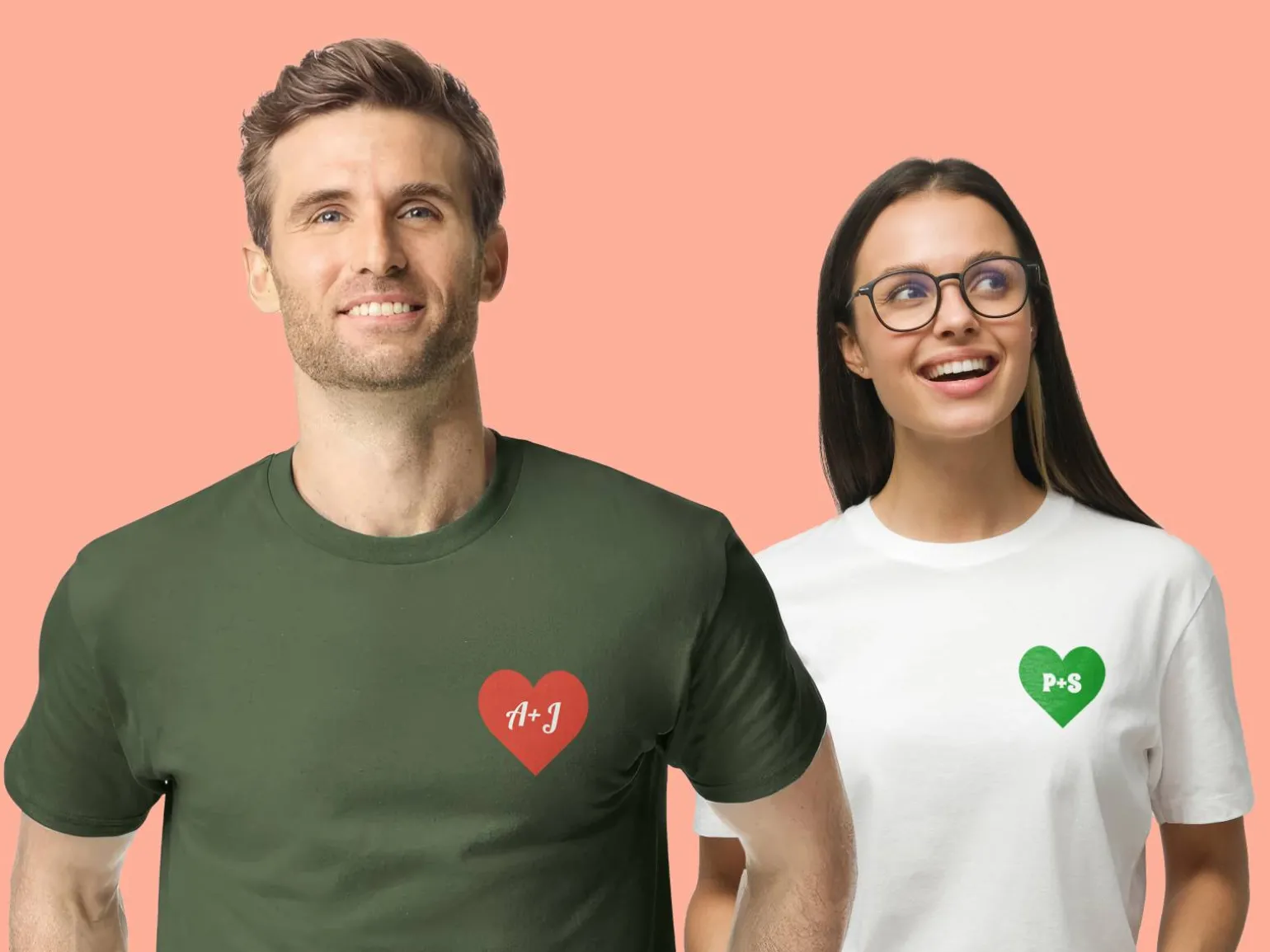 T-shirt med Hjerte & Bogstaver