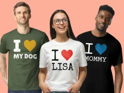 T-shirt med Tekst - I Love