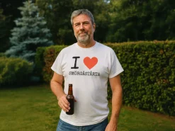 T-shirt med Tekst - I Love