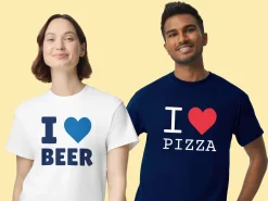 T-shirt med Tekst - I Love