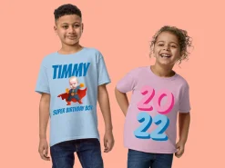 T-shirt til Børn med Egen Tekst - Fødselsdagsmotiv