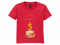 T-shirt til Børn med Egen Tekst - Fødselsdagsmotiv