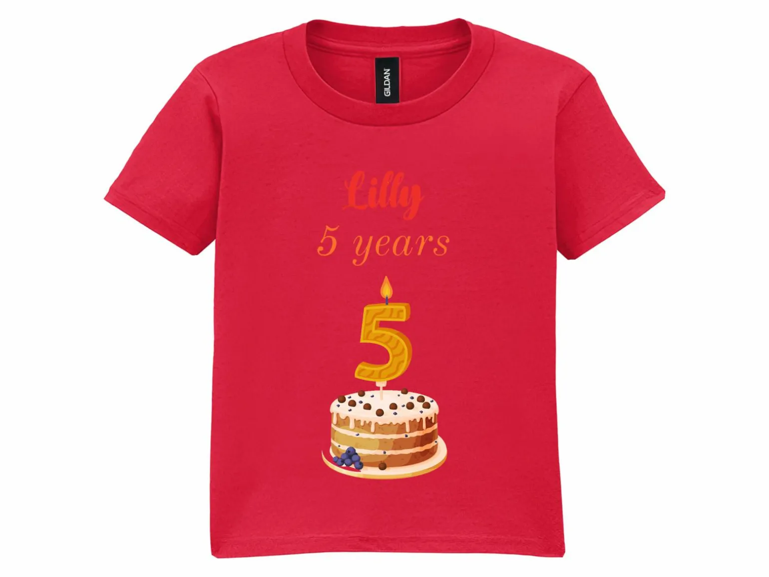 T-shirt til Børn med Egen Tekst - Fødselsdagsmotiv