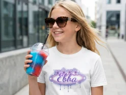 T-shirt til Børn med Egen Tekst - Midnight Sun