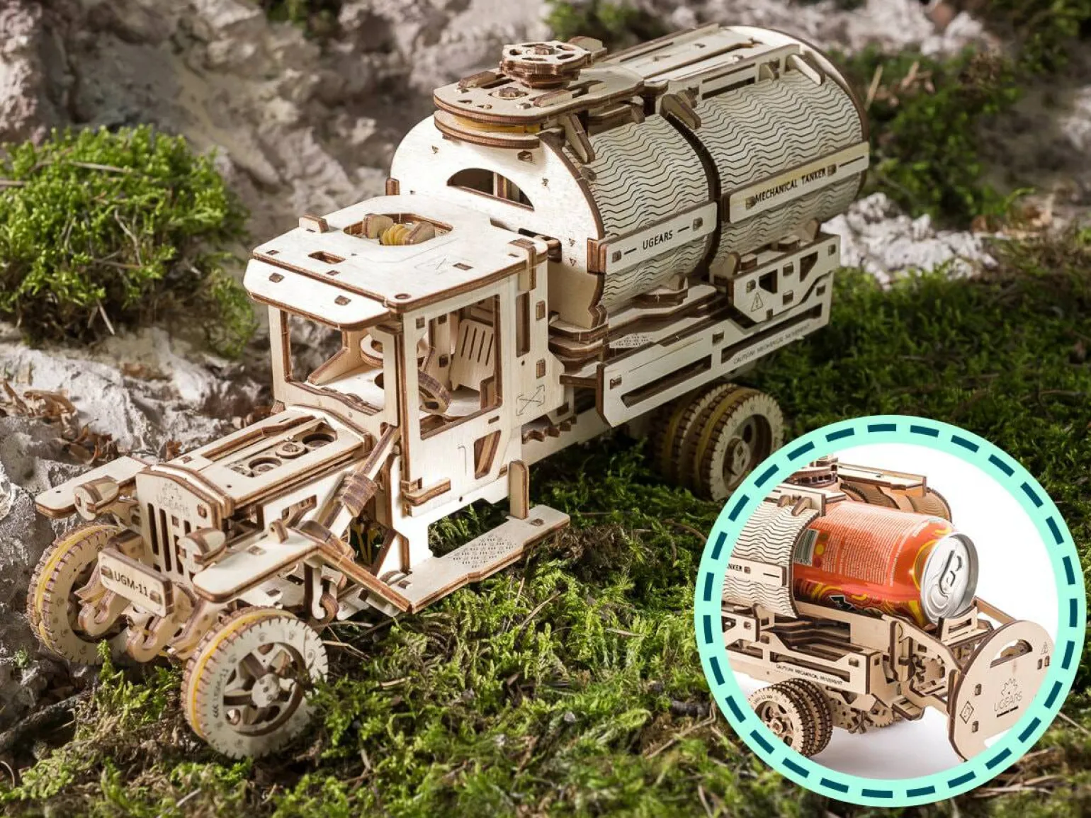 Ugears 3D-puslespil i Træ - Tankbil