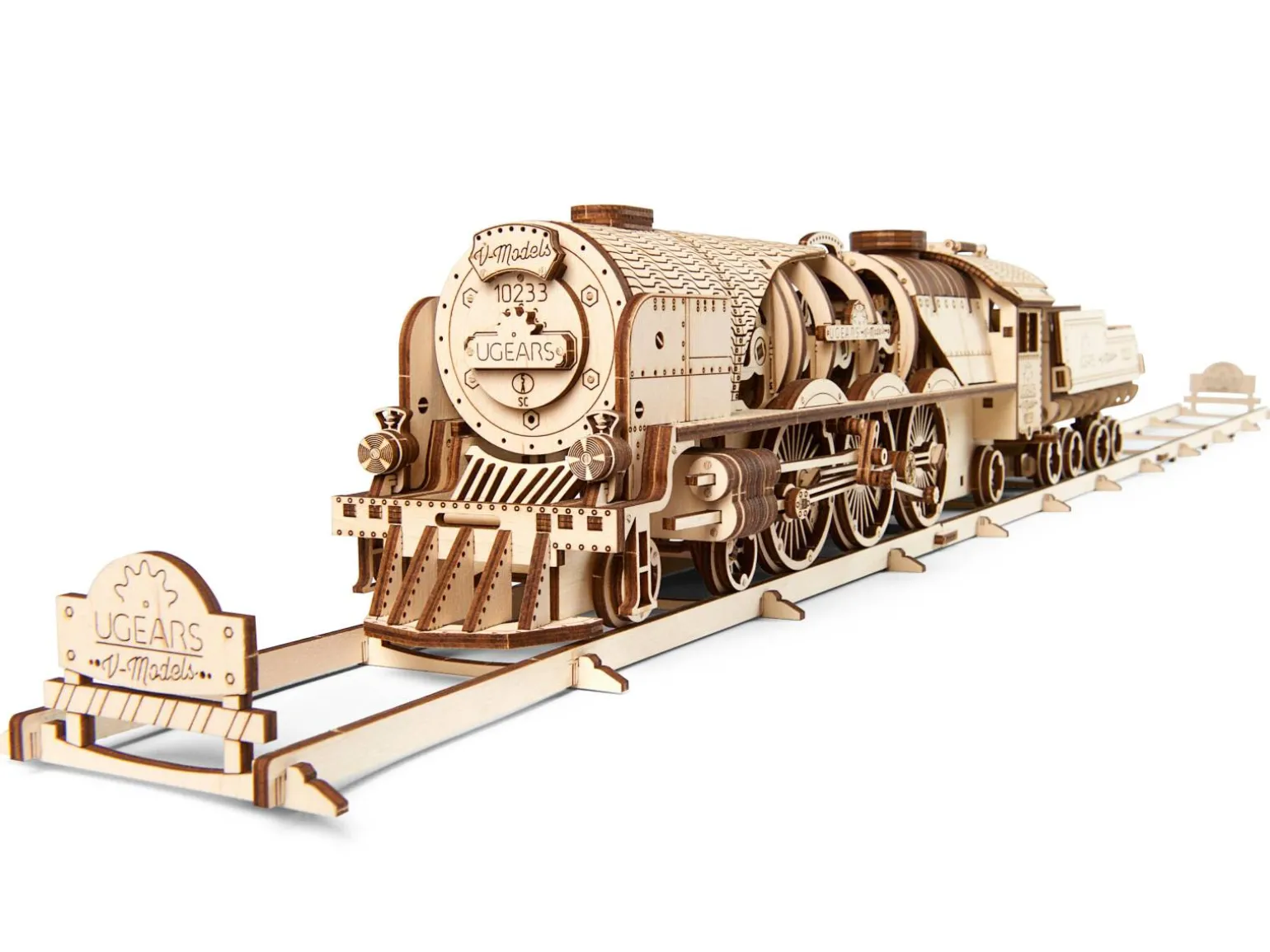 Ugears 3D-puslespil i Træ - Tog