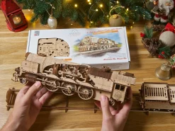 Ugears 3D-puslespil i Træ - Tog