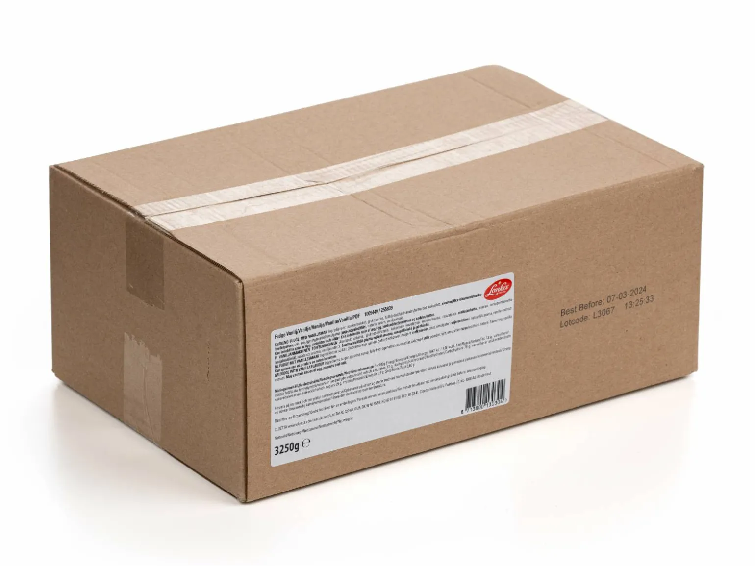 Vaniljefudge Bland-selv slik i kasser 3,2 kg